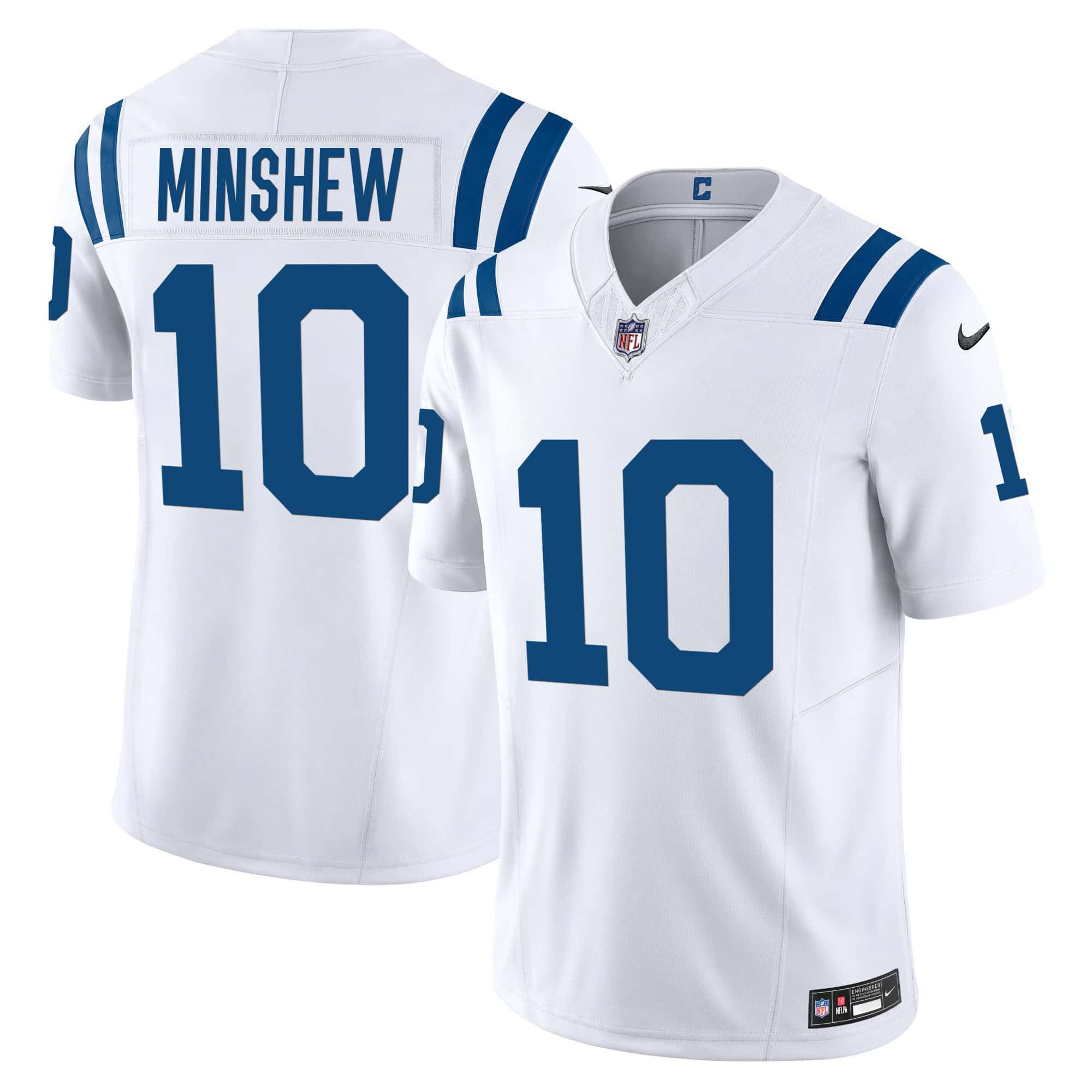 Men Indianapolis Colts #10 Minshew White 2024 Nike Vapor Limited NFL Jersey